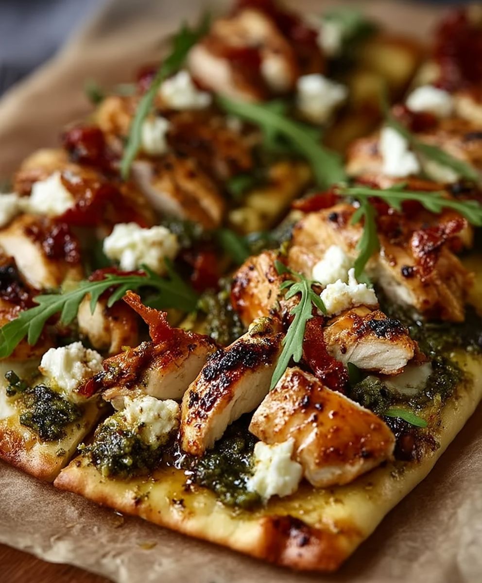 Pesto Chicken Flatbread