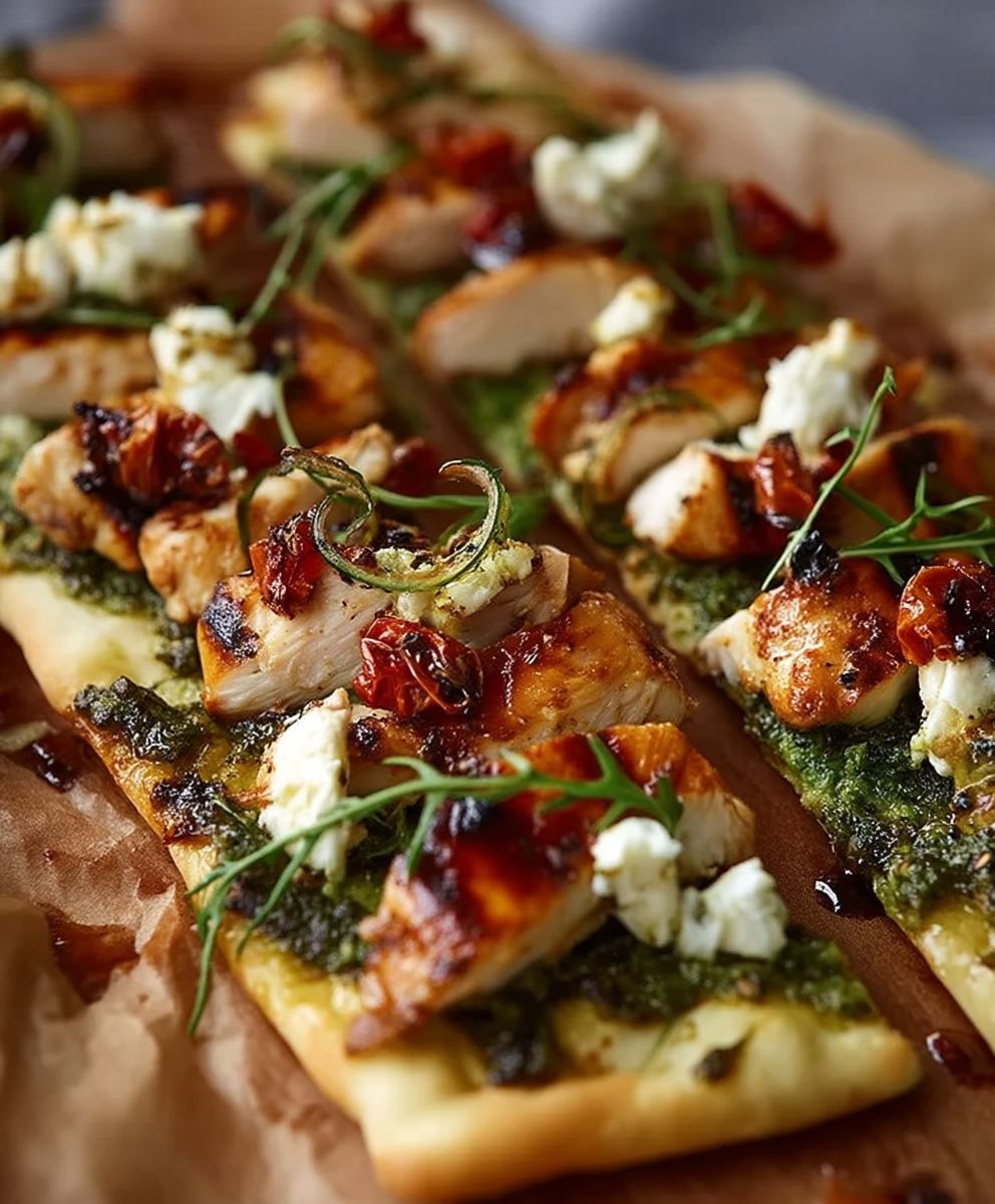 Pesto Chicken Flatbread