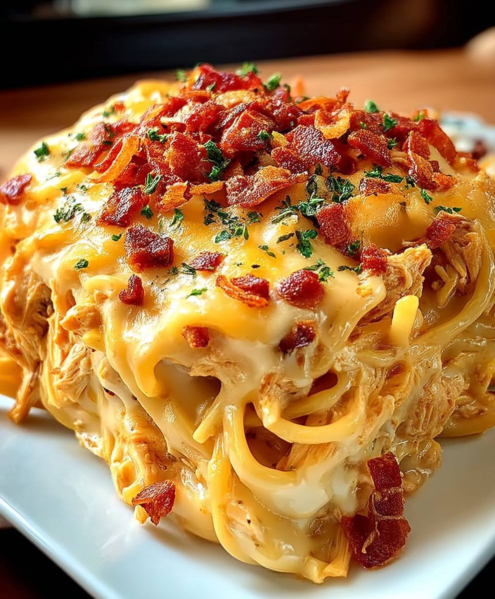Cheesy Chicken Spaghetti Casserole