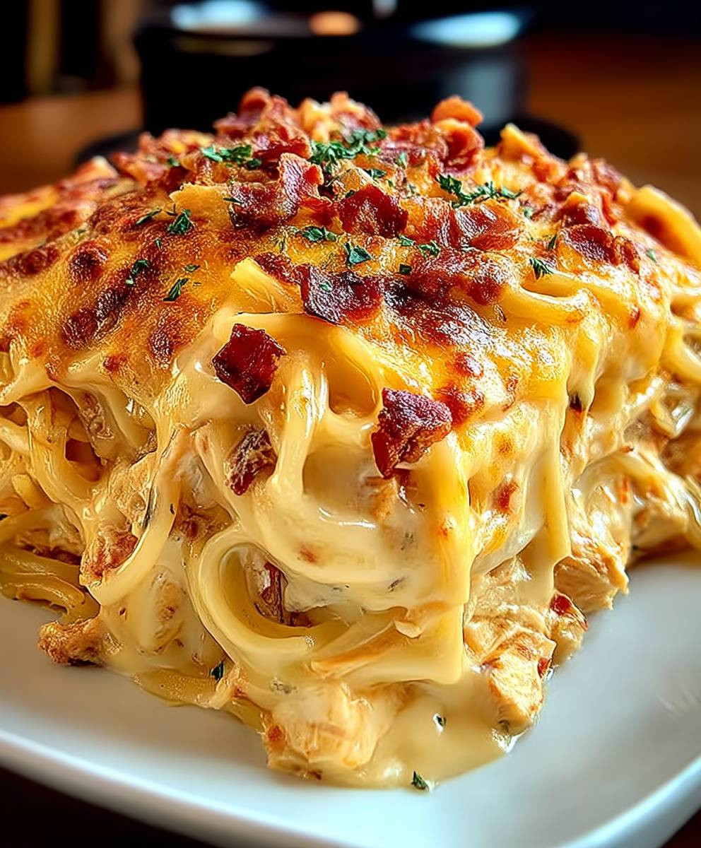 Cheesy Chicken Spaghetti Casserole