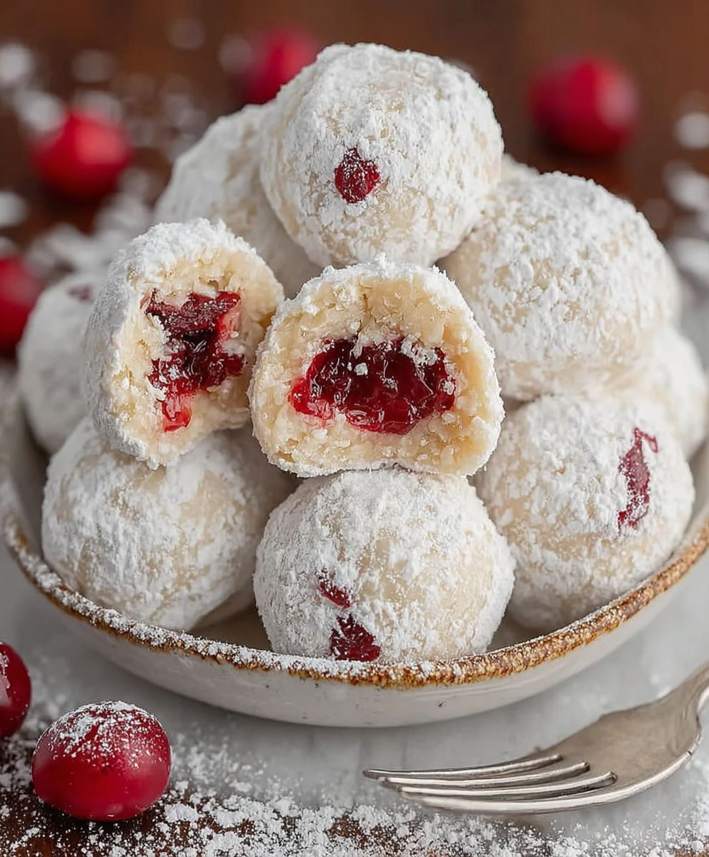 Cherry Snowball Cookies