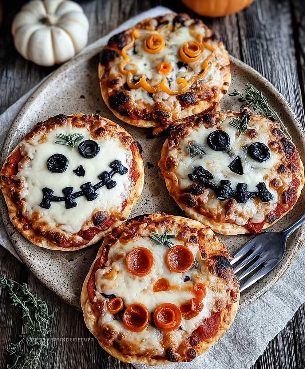 Halloween mini pizzas
