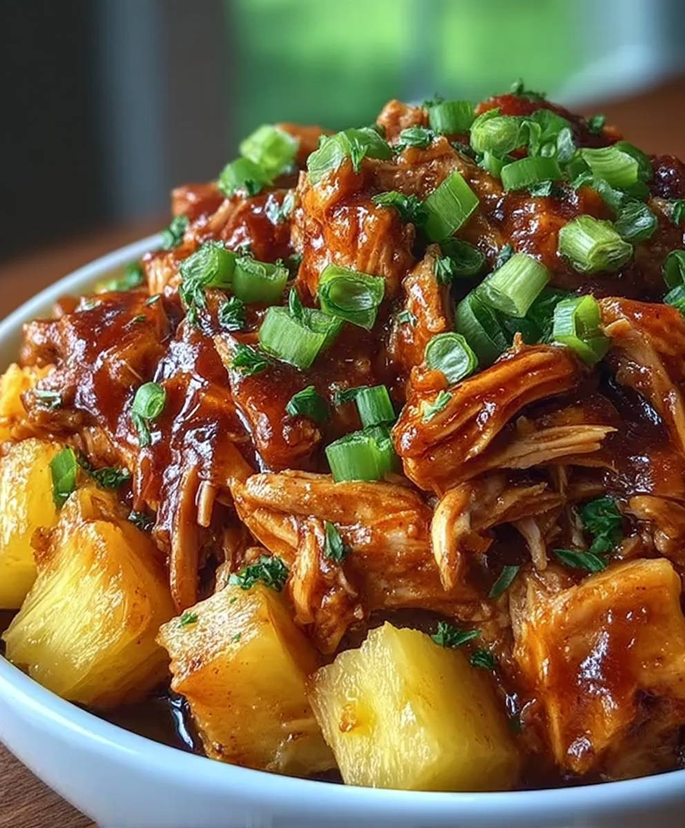 Crockpot Pineapple BBQ Chicken