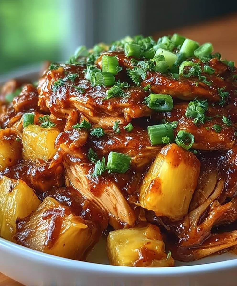 Crockpot Pineapple BBQ Chicken