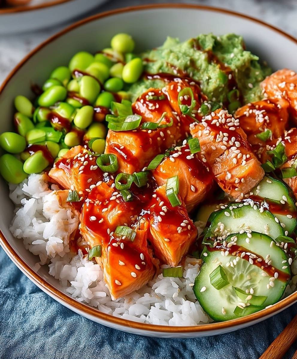 Honey Sriracha Salmon Bowls