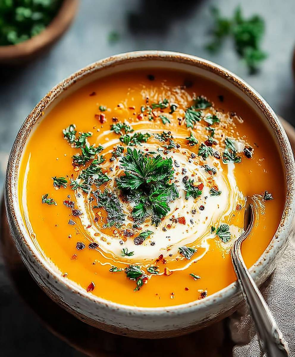 Butternut squash sweet potato soup