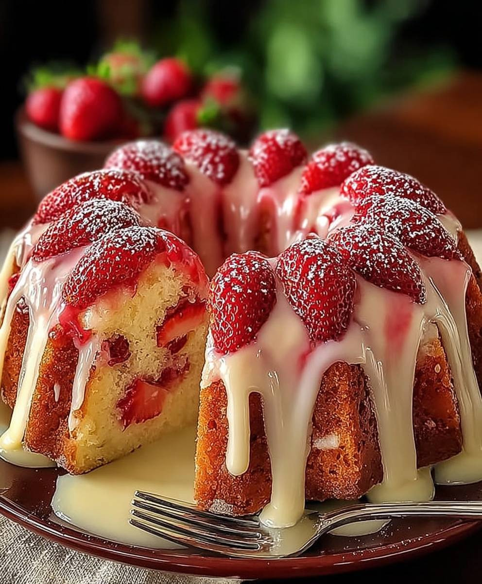 Strawberry Cream Cheese Pound Cake