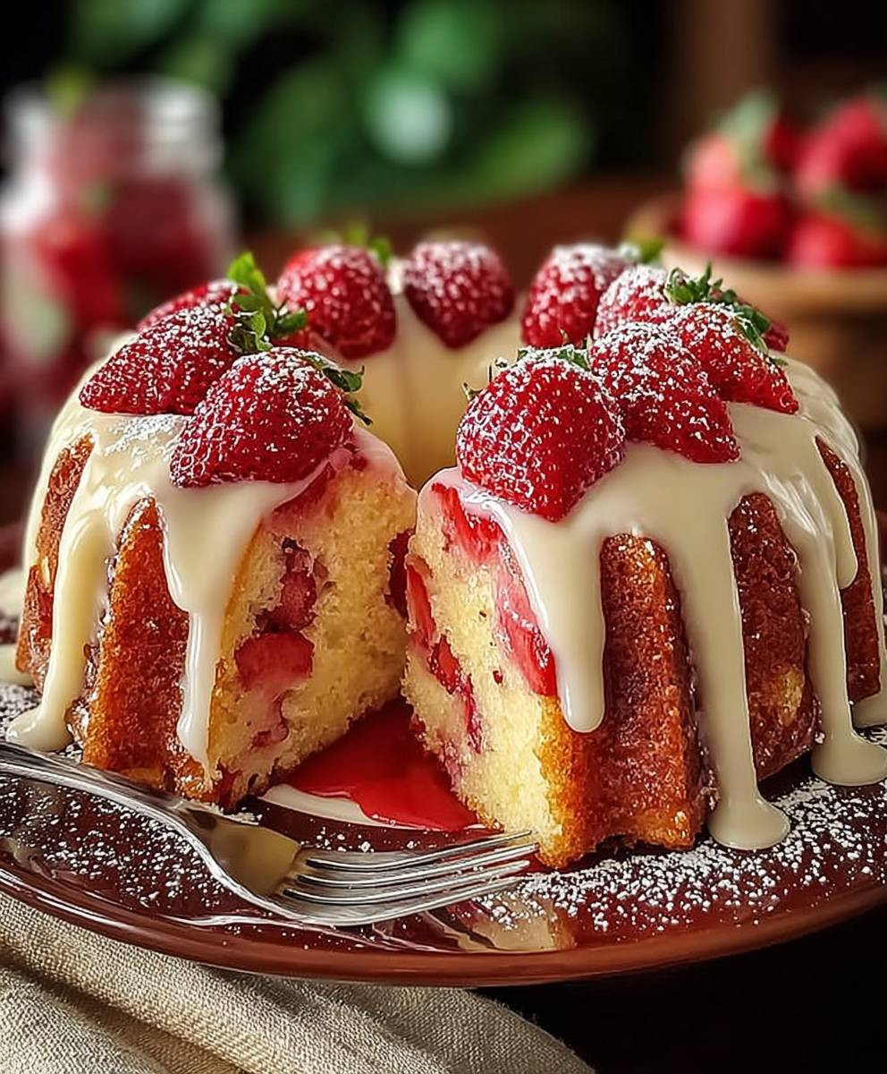 Strawberry Cream Cheese Pound Cake