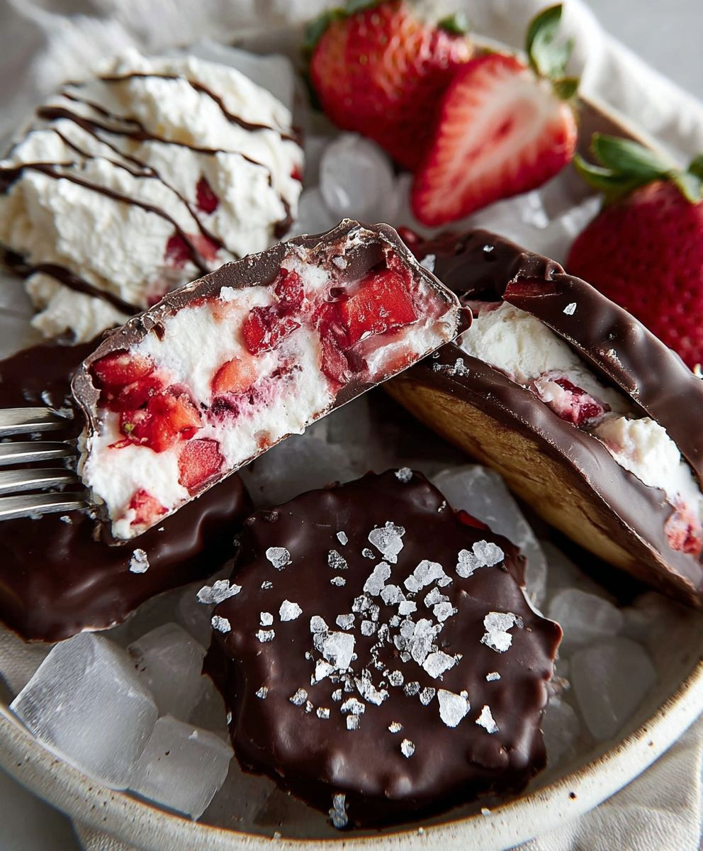 Chocolate strawberry yogurt clusters