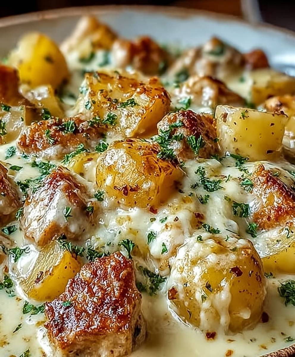 Garlic Parmesan Crockpot Chicken Potatoes
