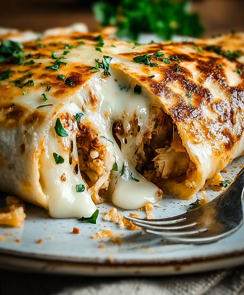 Cheesy Garlic Chicken Wraps