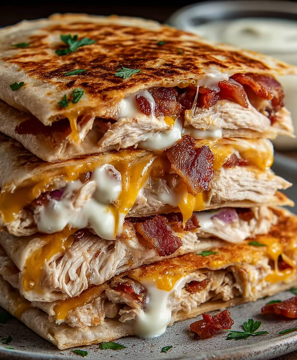 Chicken bacon ranch quesadilla