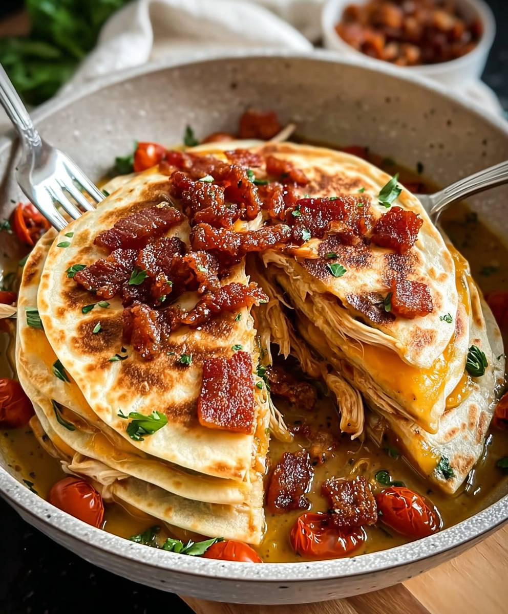 Chicken bacon ranch quesadilla