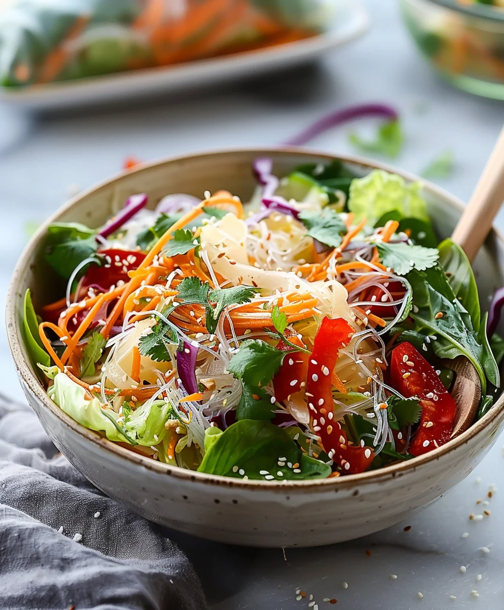 Ultimate Spring Roll Salad & Spicy Ginger Dressing