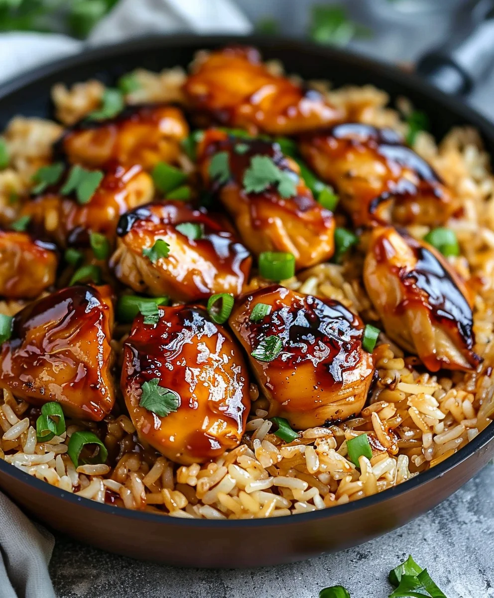 One Pan Honey BBQ Chicken Rice: Easy, Flavorful Dinner!