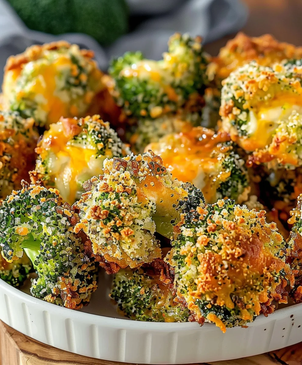 Crispy Air Fryer Broccoli Cheddar Poppers
