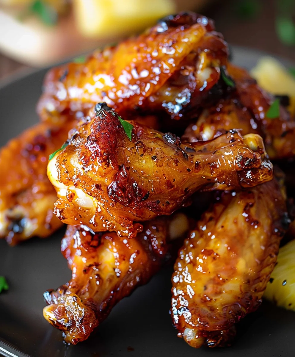 Delicious Brown Sugar Pineapple Glazed Chicken Wings