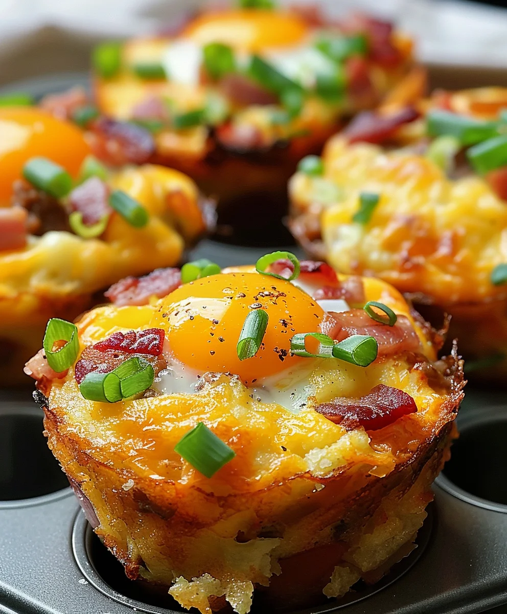 Ultimate Loaded Beef Bacon Egg Hash Brown Muffins