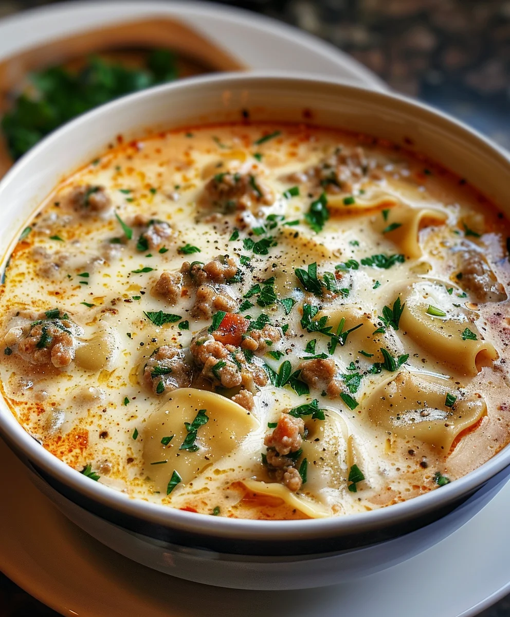Creamy Alfredo Lasagna Soup