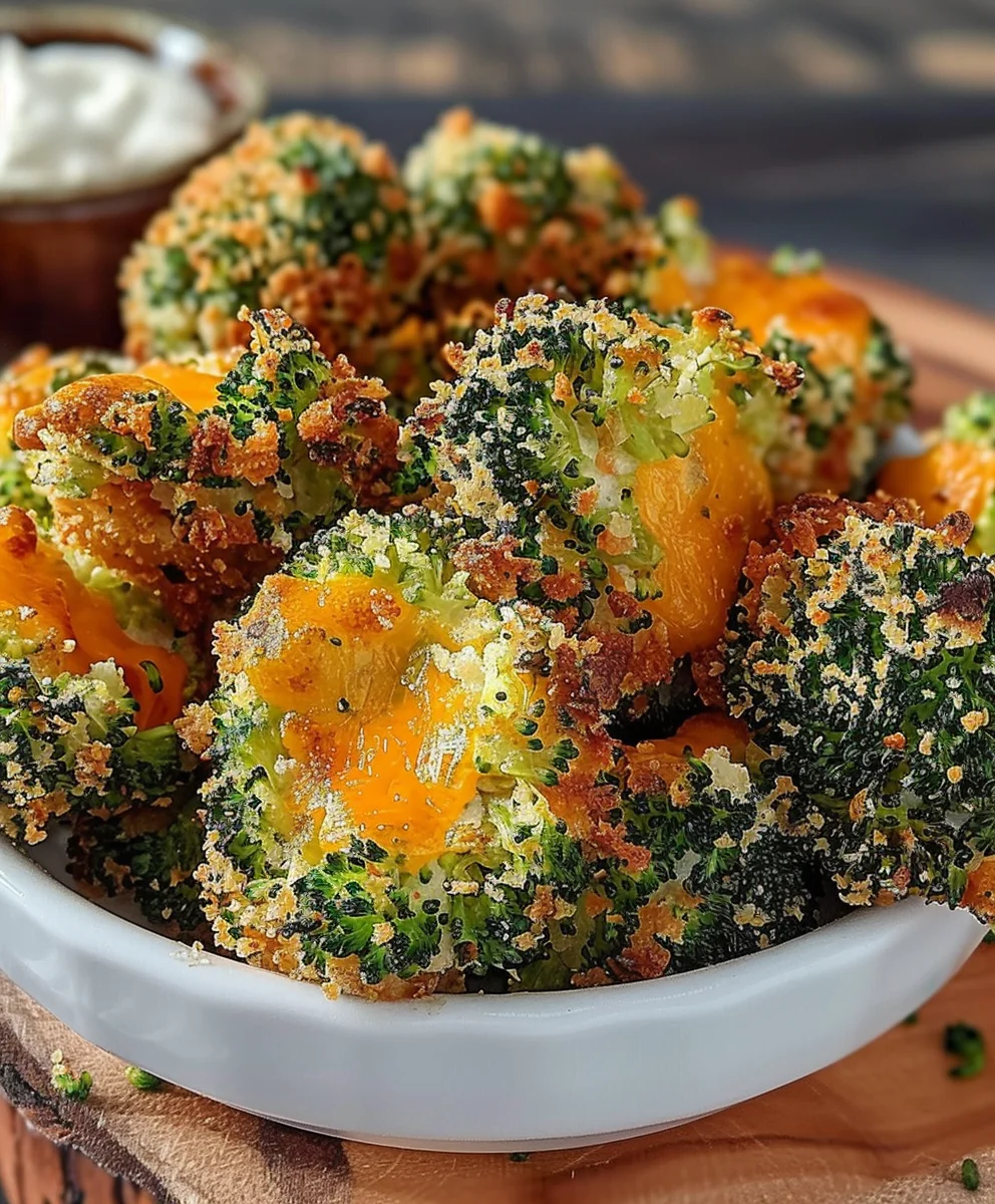 Delicious Crispy Air Fryer Broccoli Cheddar Poppers!