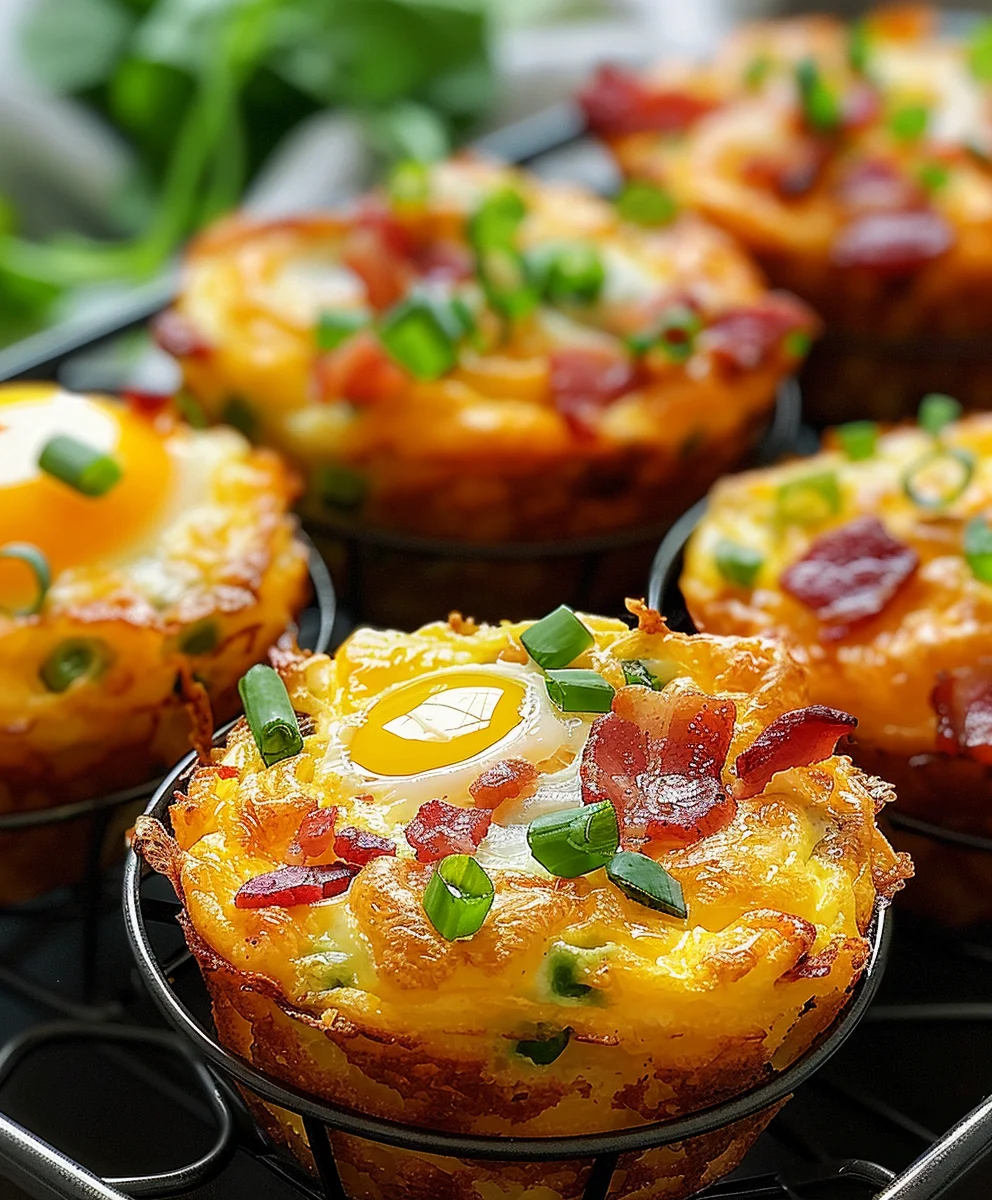 Ultimate Loaded Beef Bacon Egg Hash Brown Muffins