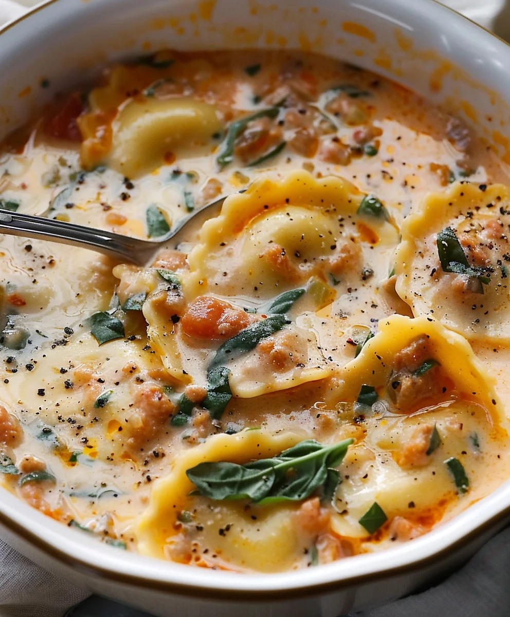 Creamy Tuscan Ravioli Soup: Comfort in Every Spoon