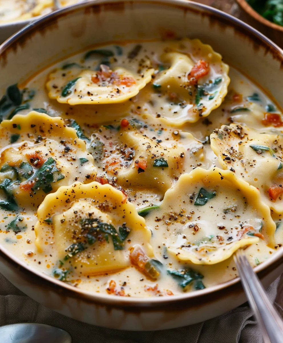 Creamy Tuscan Ravioli Soup: Comfort in Every Spoon