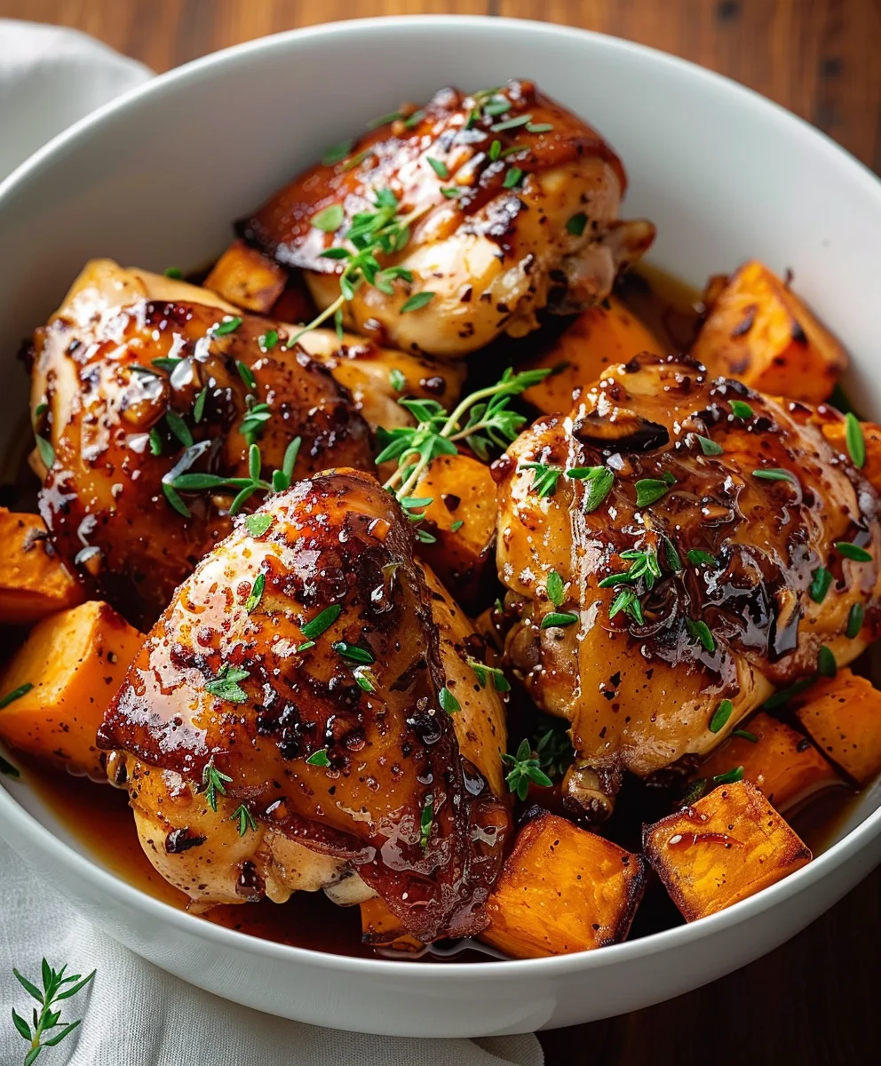 Maple Glazed Chicken & Sweet Potatoes: Easy Dinner Idea