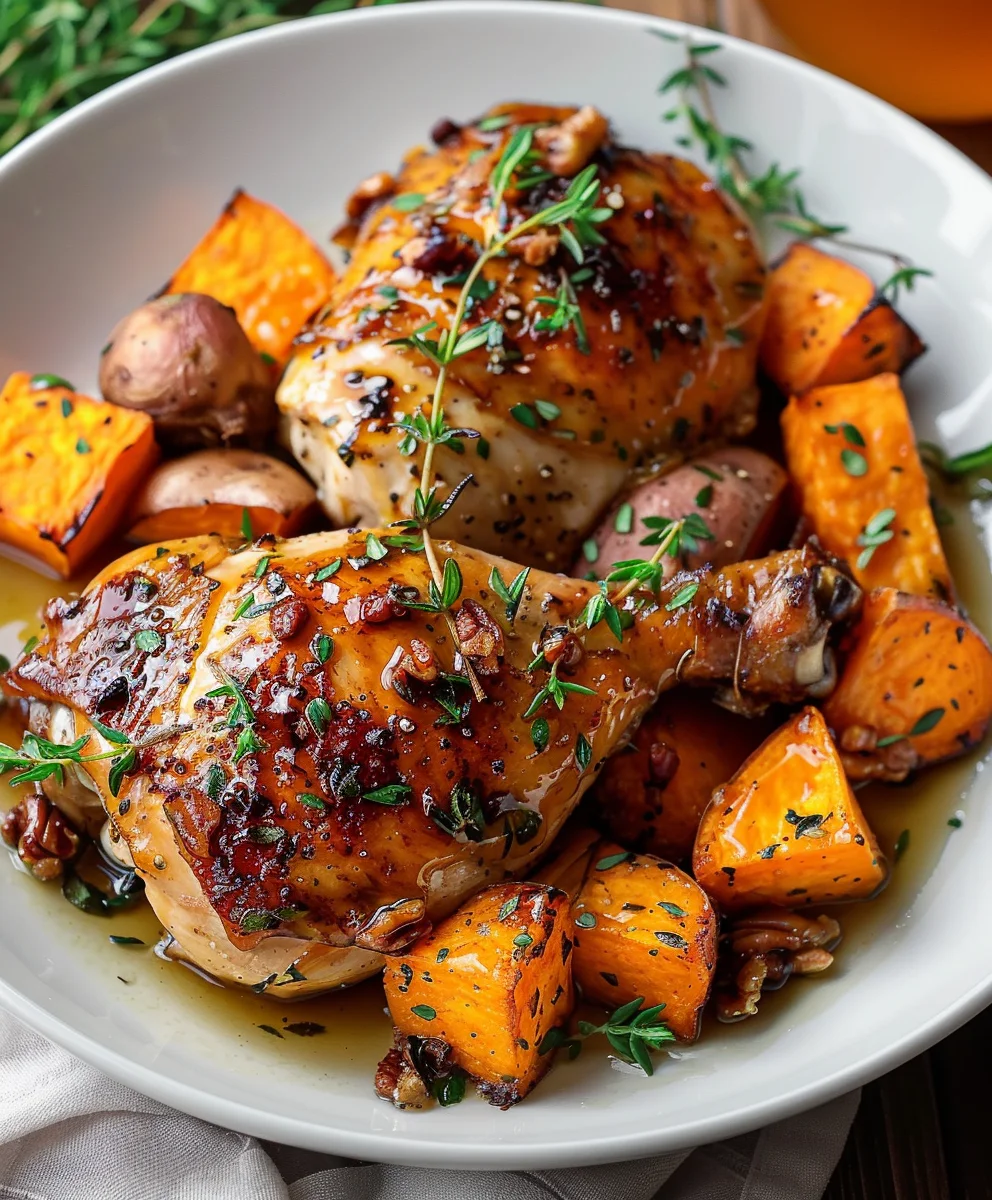 Maple Glazed Chicken & Sweet Potatoes: Easy Dinner Idea