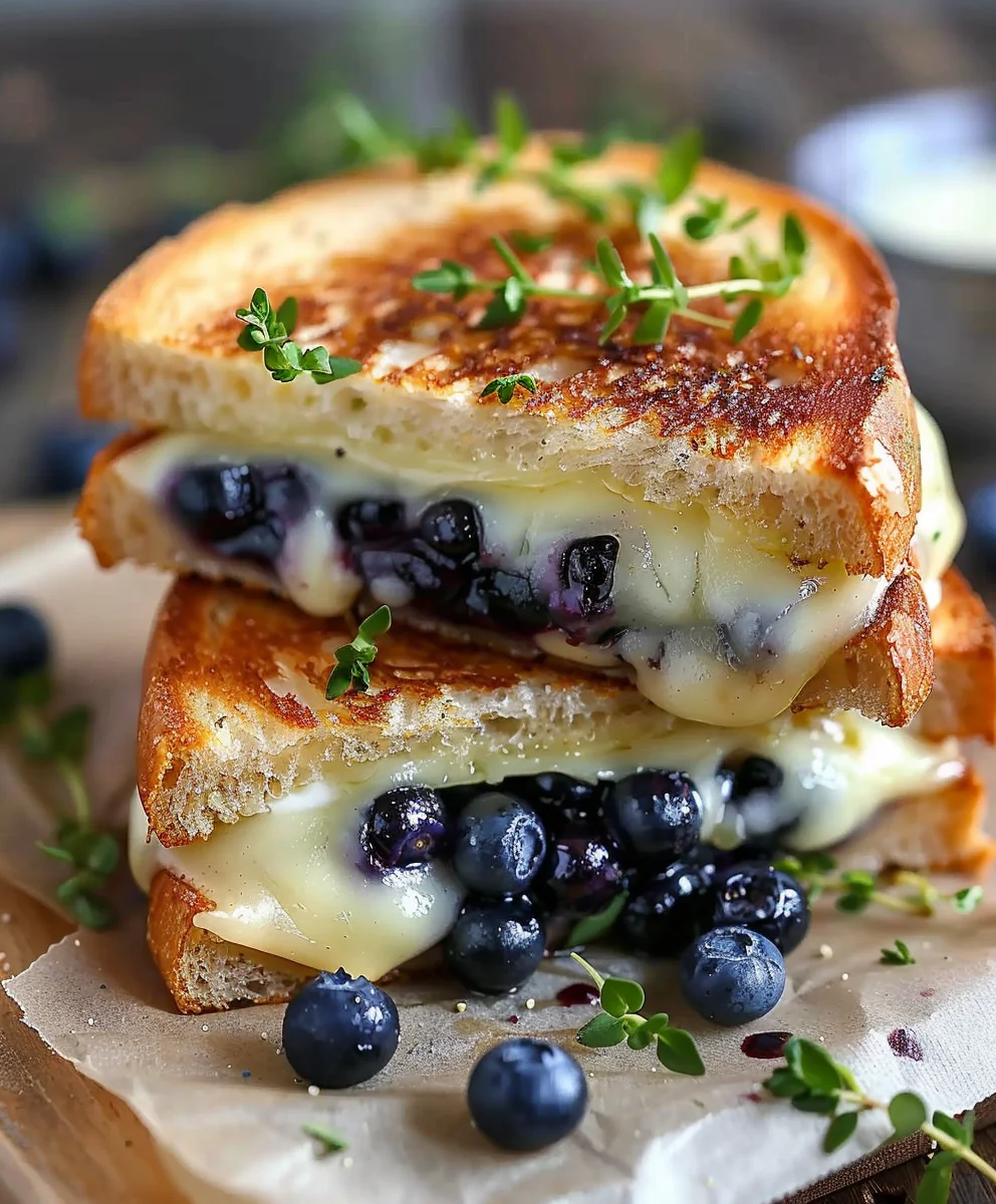 Crispy Blueberry Grilled Cheese: Sweet & Savory Delight!