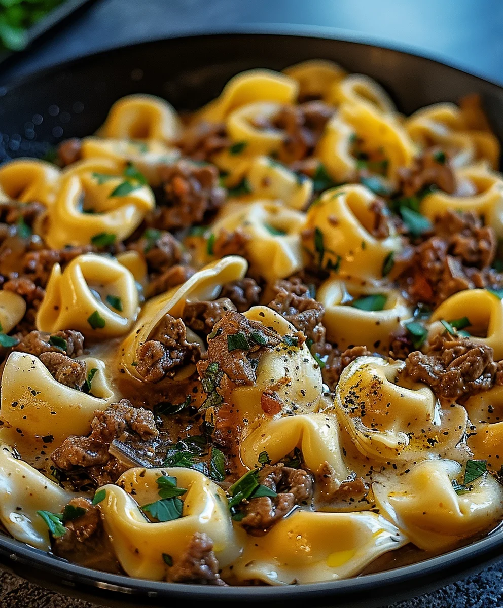 Ultimate Cheesesteak Tortellini in Creamy Provolone Sauce