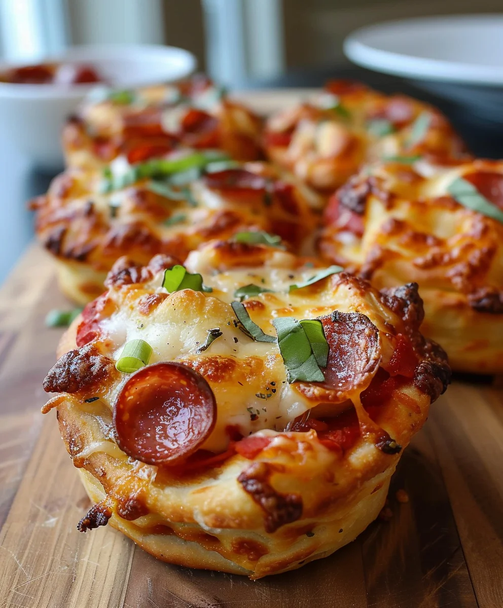 Mini Deep Dish Crescent Roll Pizzas