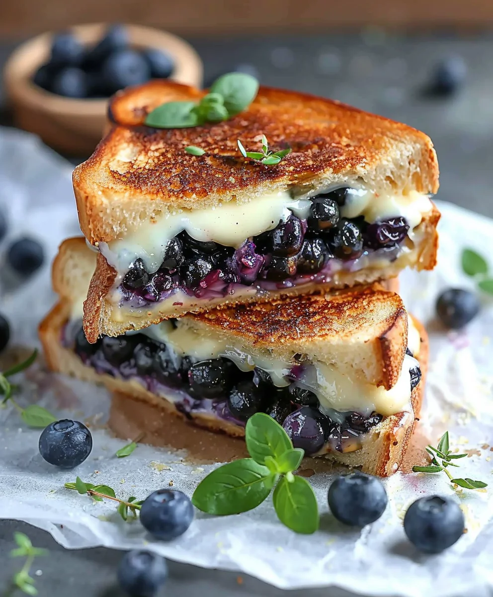 Crispy Blueberry Grilled Cheese: Sweet & Savory Delight!
