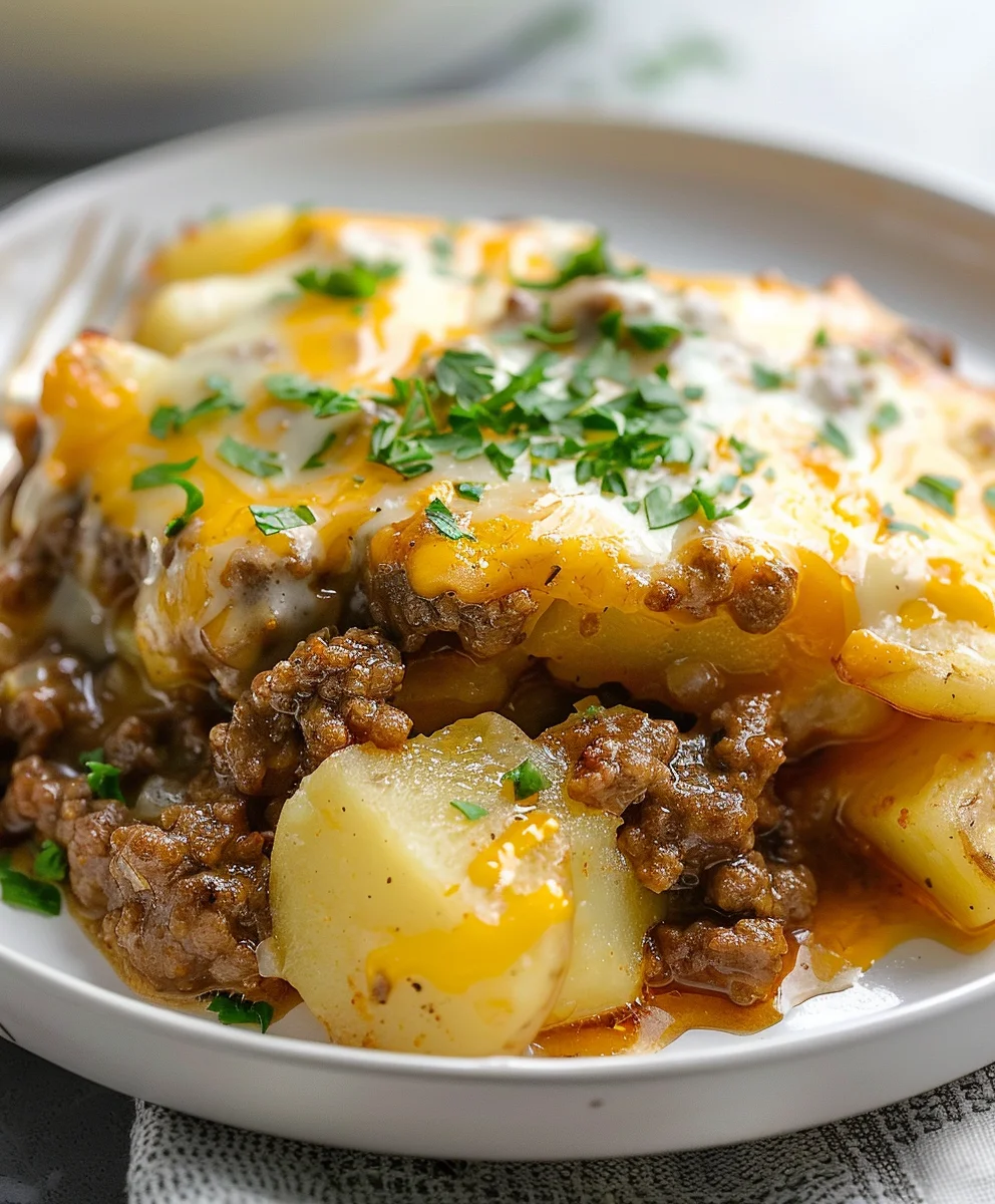 Crockpot Beef Hamburger Potato Casserole