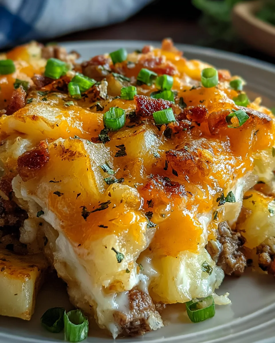 Hearty Slow Cooker Cowboy Potato Casserole with Beef