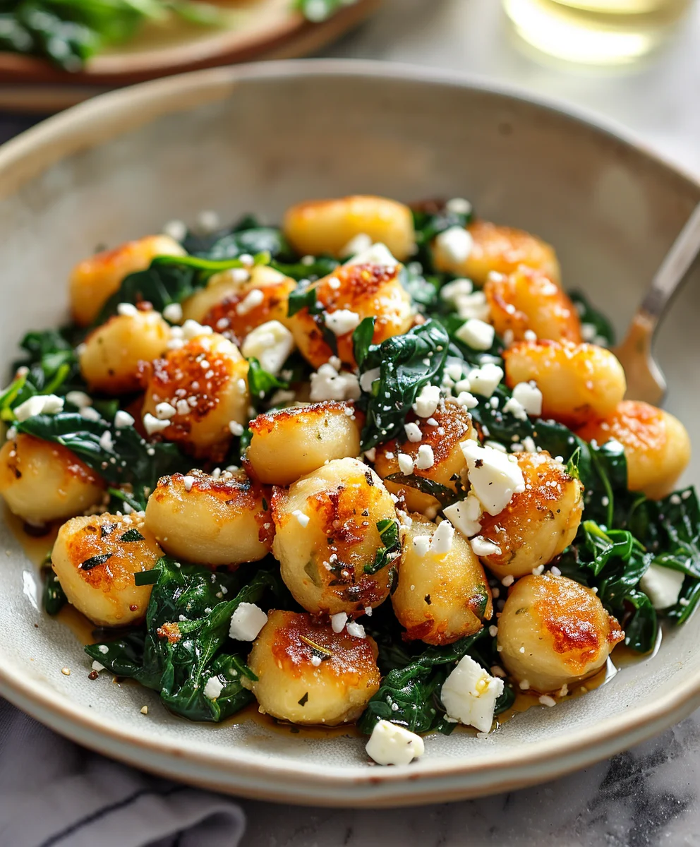 Crispy Gnocchi with Spinach & Feta – Quick & Delicious!