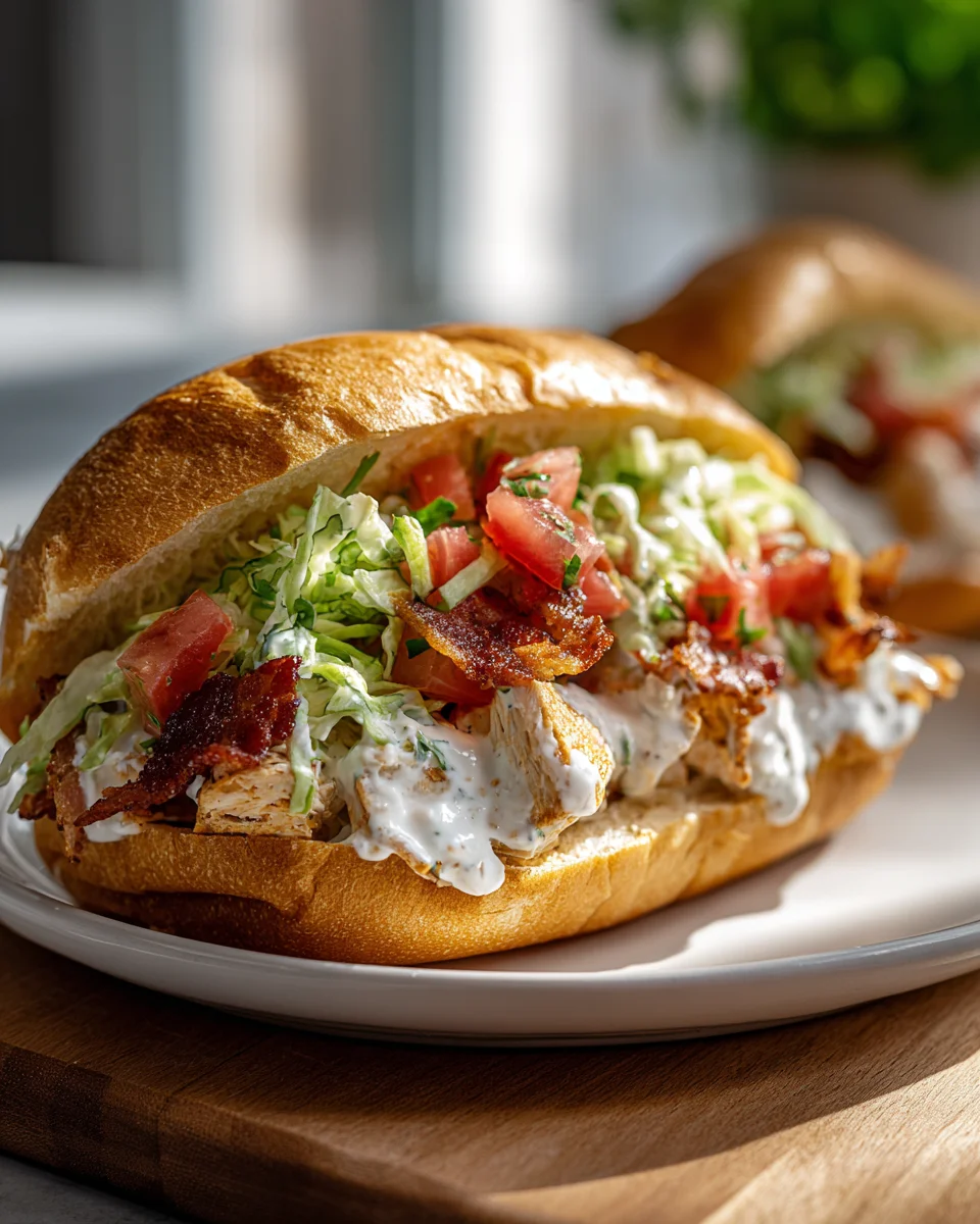 Best Chopped Chicken Beef Bacon Ranch Sandwich Recipe