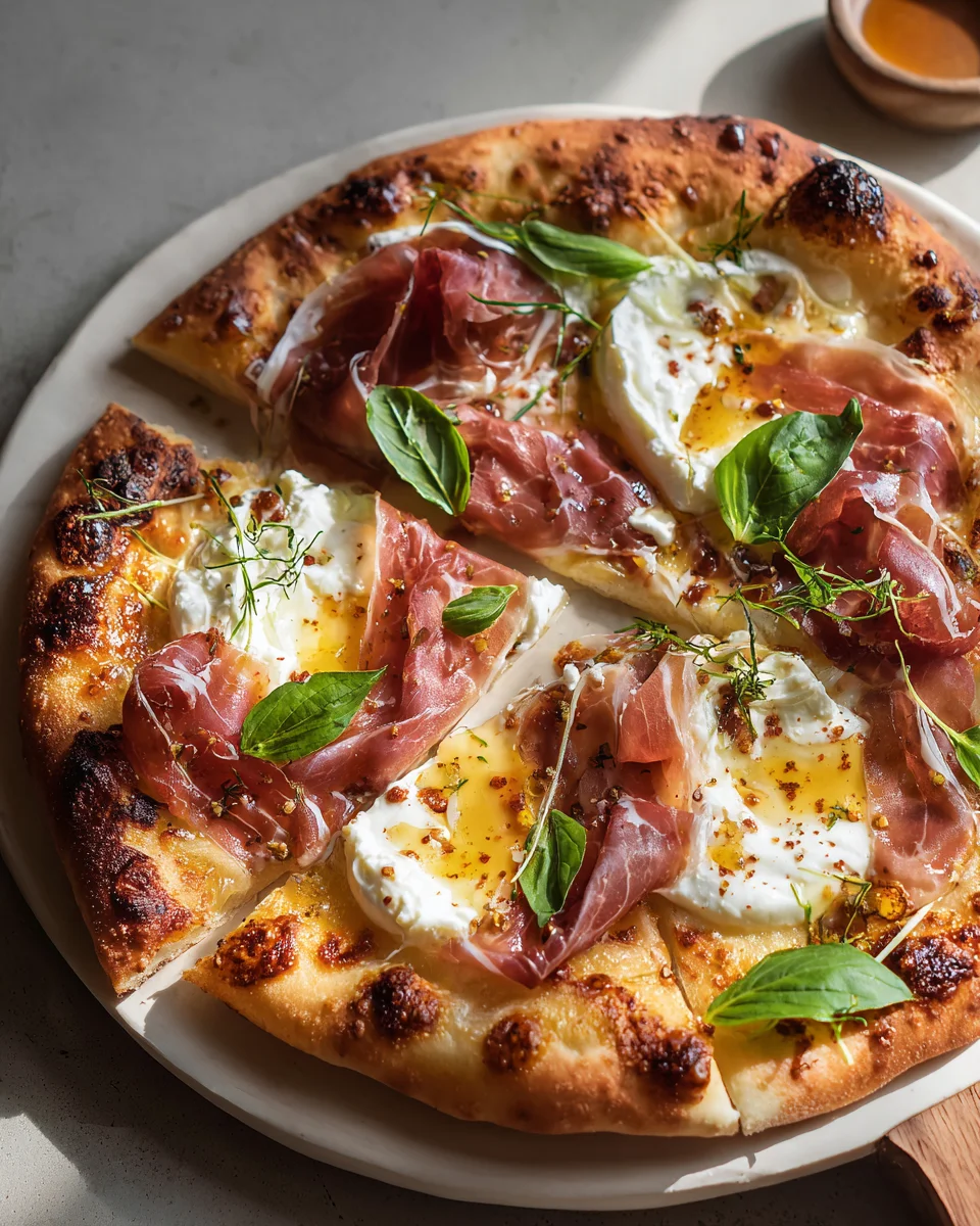 Elevate Your Dinner: Beef Prosciutto & Honey Burrata Pizza