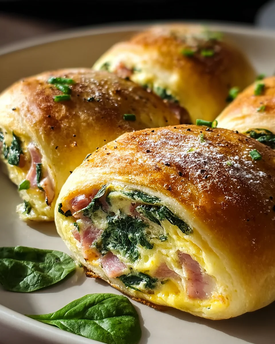 Spinach Beef Ham Breakfast Rolls Recipe - Easy & Delicious!