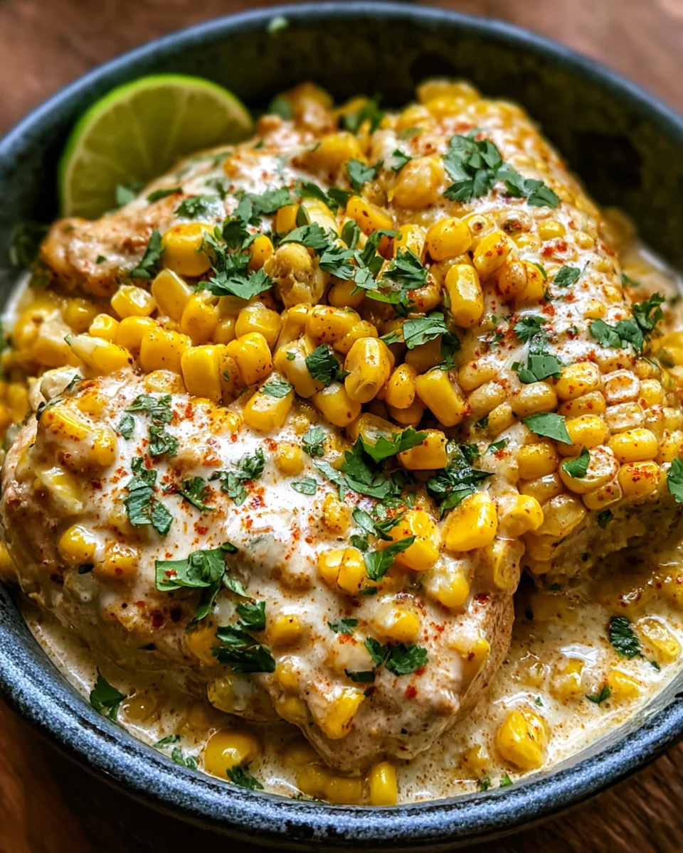 Easy Slow Cooker Street Corn Chicken - Flavorful Dinner!