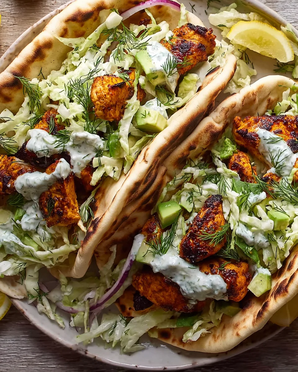 Quick Sheet Pan Chicken Pitas with Zesty Herby Ranch
