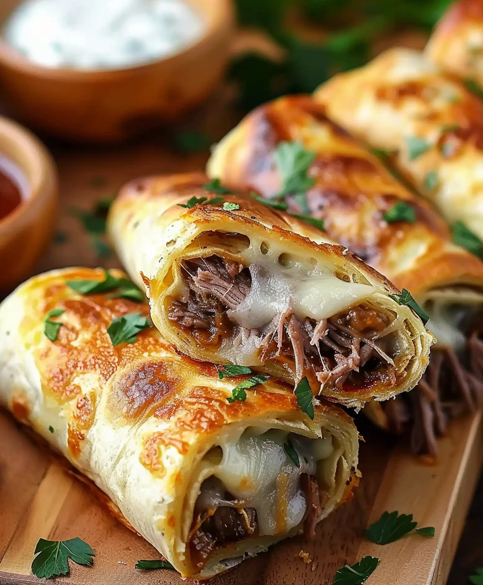 Delicious Beef French Dip Tortilla Roll Ups – Party Perfect