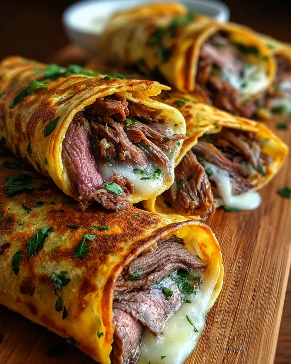 Savory Beef French Dip Tortilla Roll Ups for Dinner