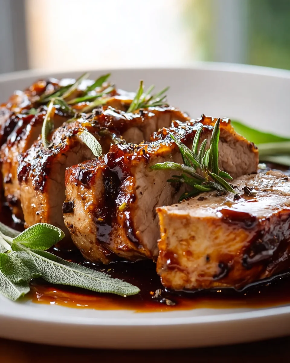 Savory Slow Cooker Apple Butter Glazed Beef Tenderloin