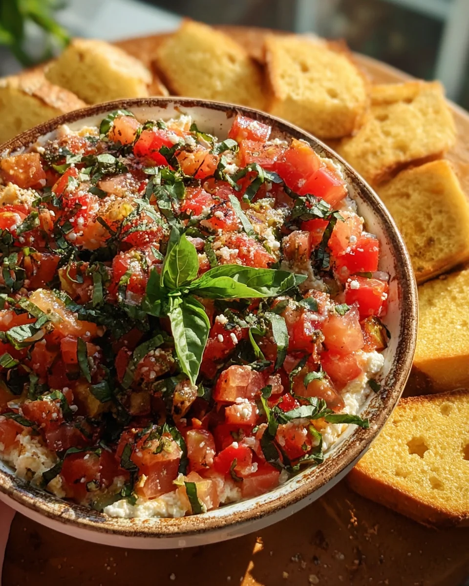 Bruschetta Dip: Vibrant, Flavorful Appetizer for Guests!