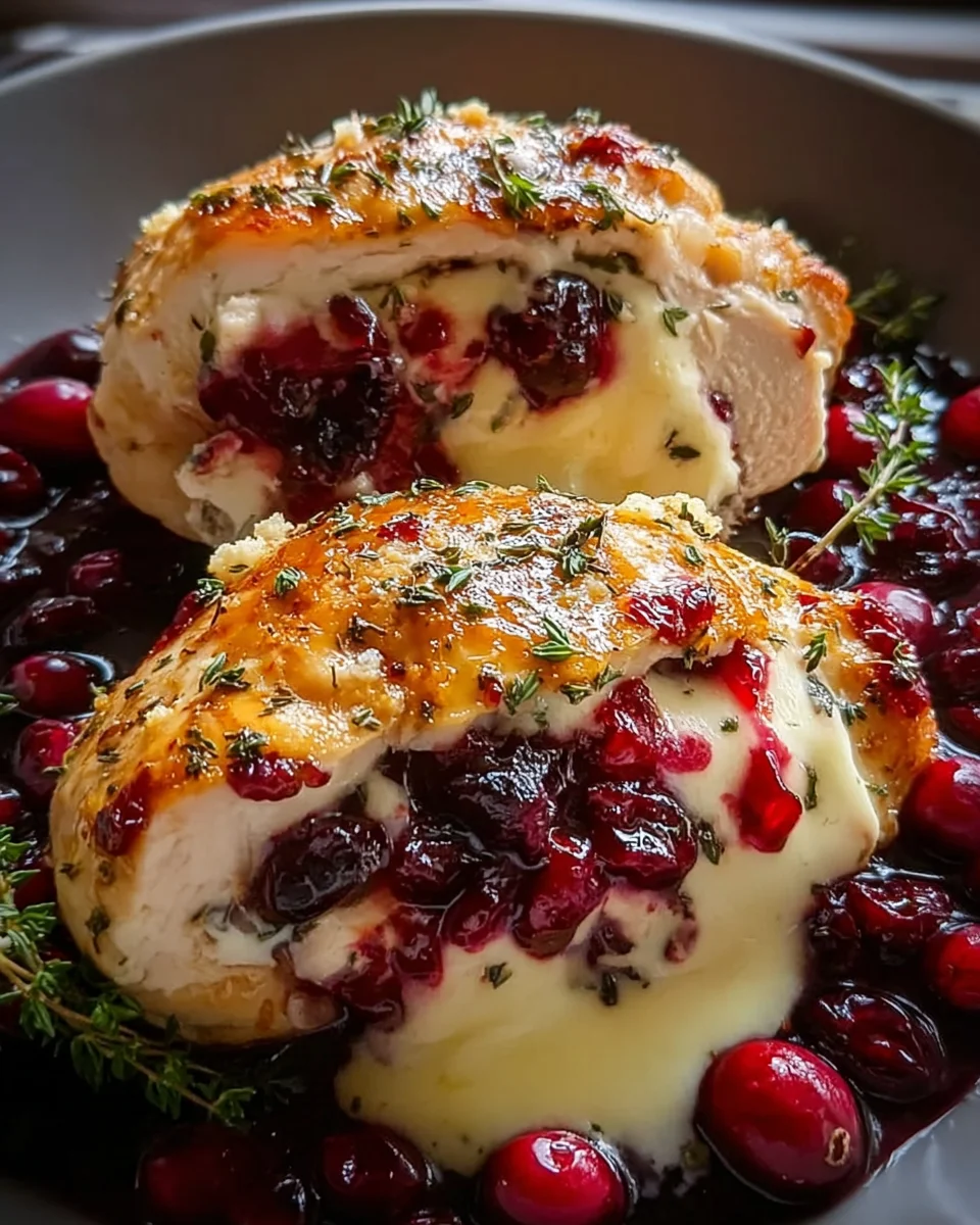 Make Impressive Cranberry Brie Stuffed Chicken Tonight!