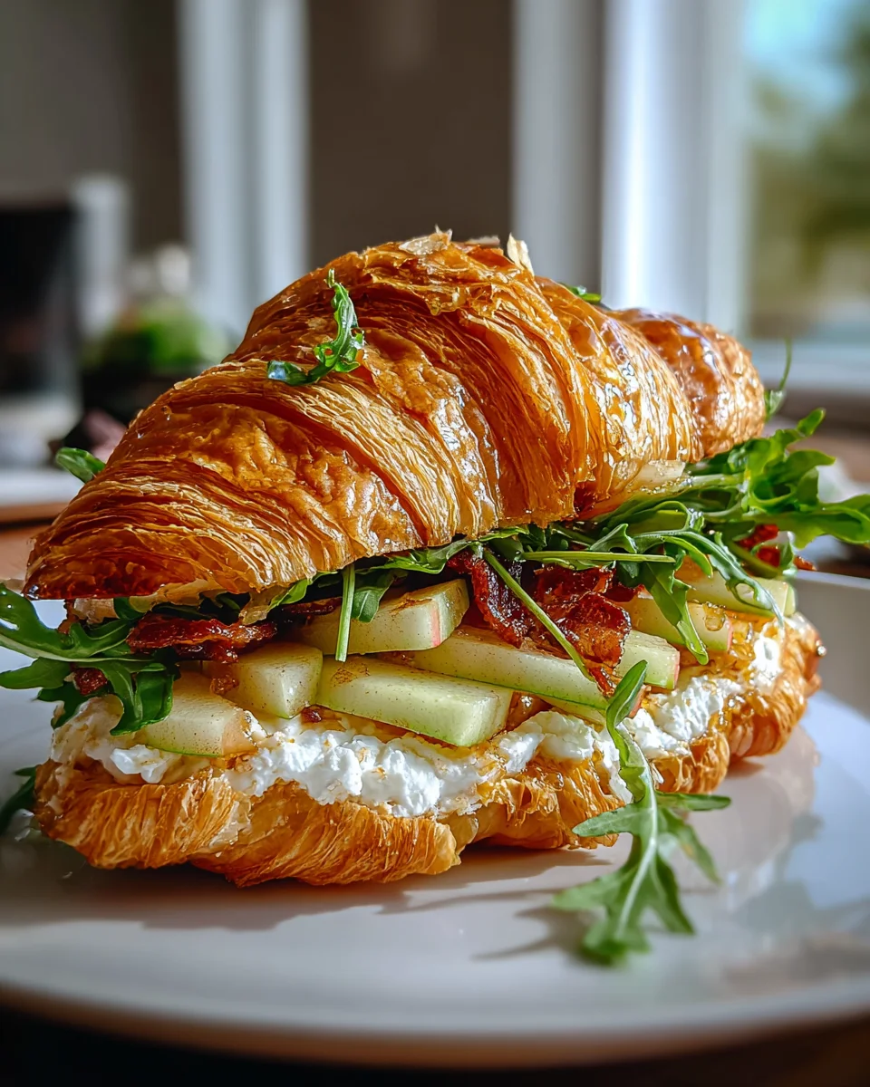 Apple Goat Cheese Croissant Sandwich: Easy Brunch Recipe