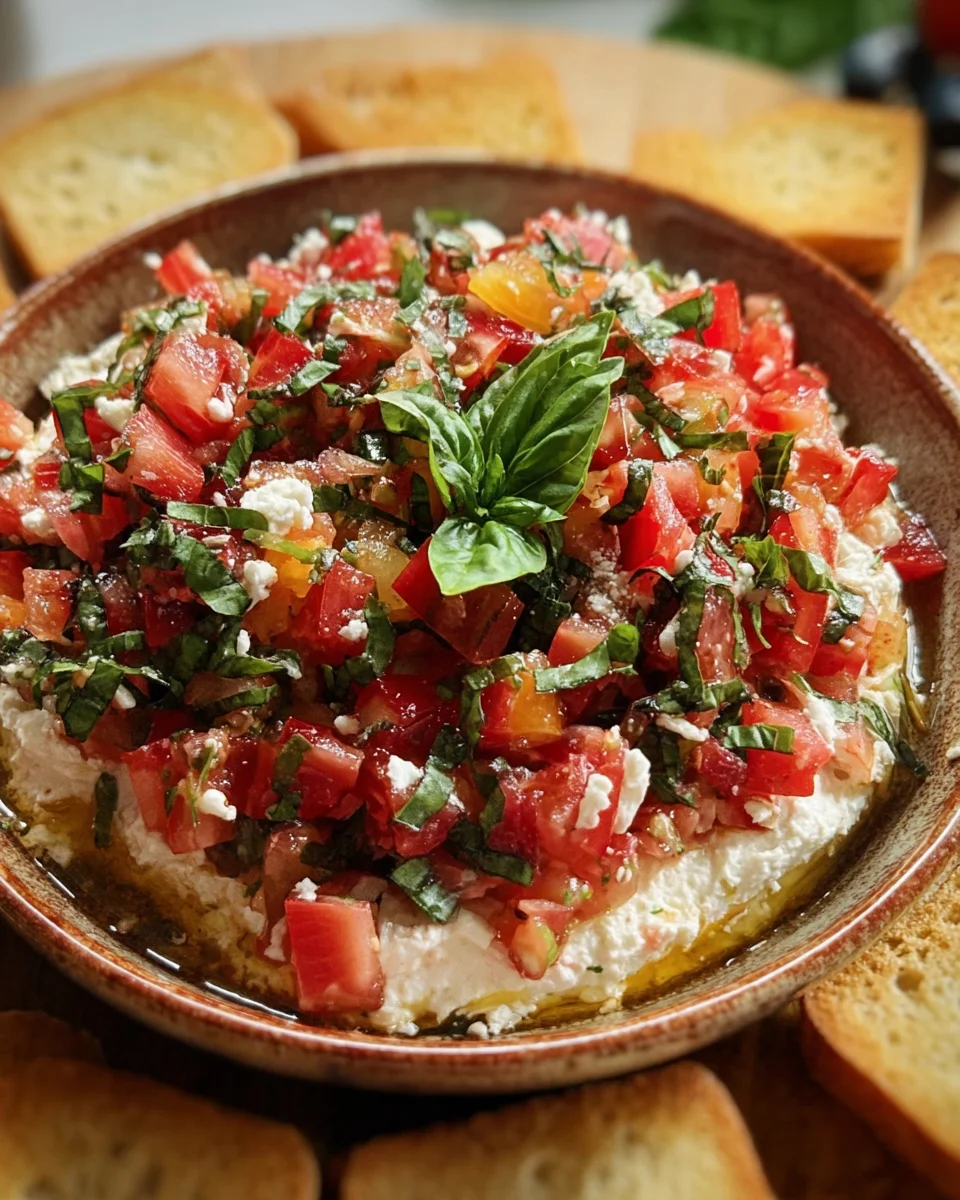Bruschetta Dip: Vibrant, Flavorful Appetizer for Guests!