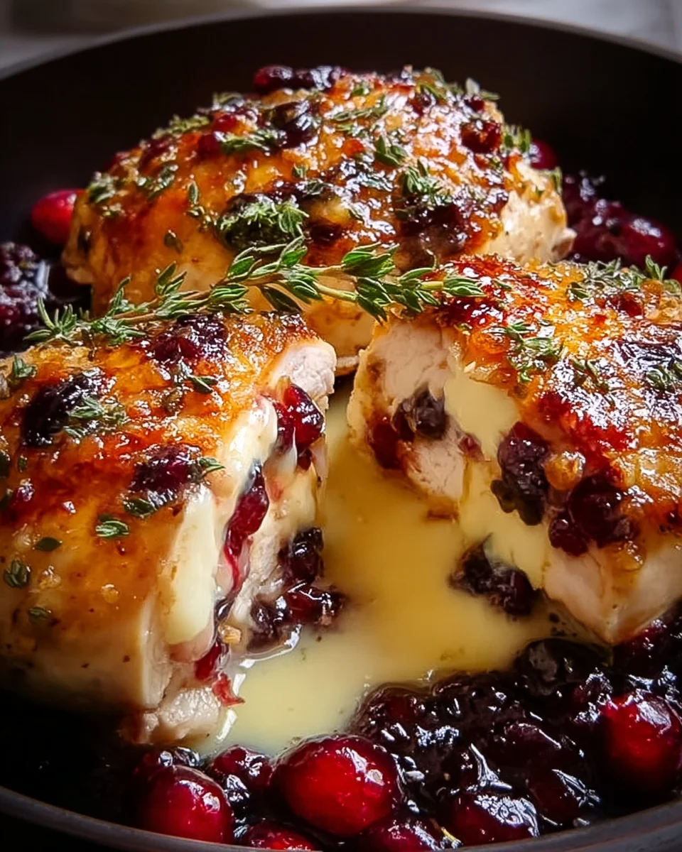 Make Impressive Cranberry Brie Stuffed Chicken Tonight!