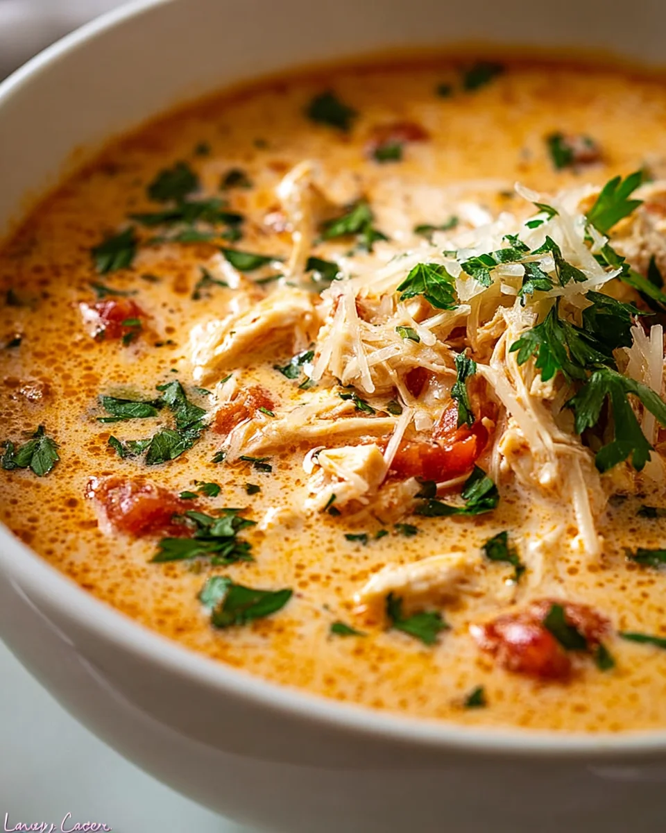 Crock Pot Creamy Chicken Parm Soup: Easy & Delicious!